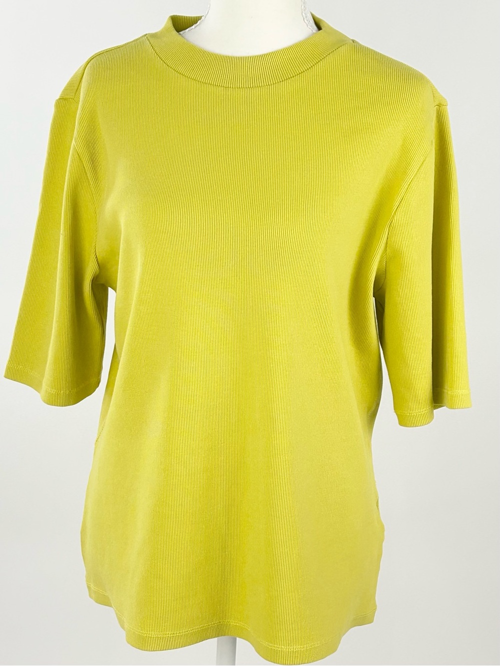 NWT Maeve Anthropologie Chartreuse Ribbed Knit Top XL $48
